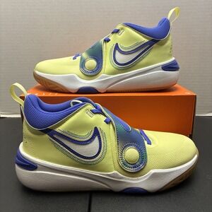 Nike Team Hustle D11 SE Low Luminous Green Ultramarine Kids 7 Youth